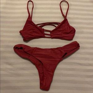 Maroon swimsuit bikini